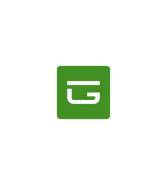 Monochrome version of the Gibertini logotype, white on green